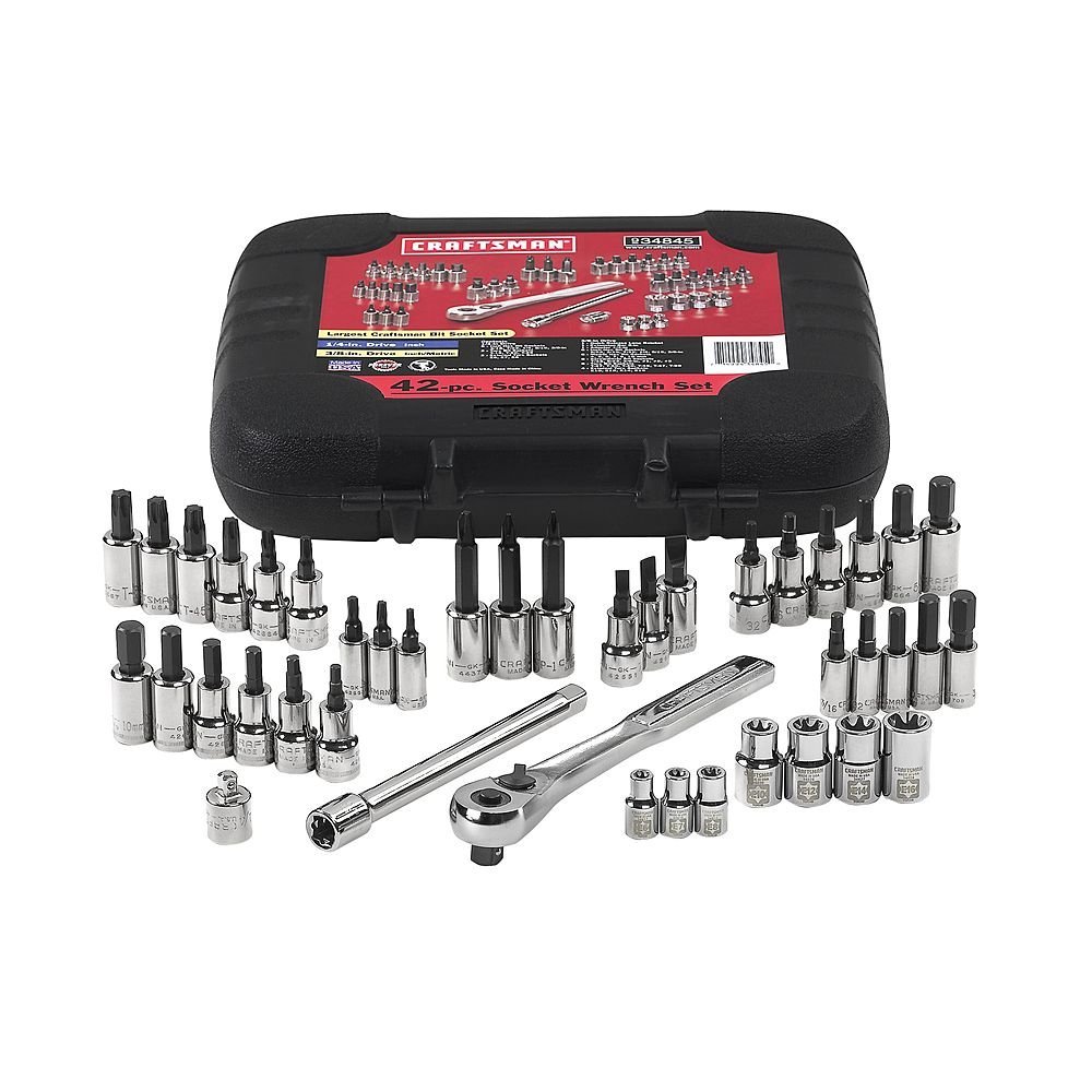 Craftsman 42 piece 1/4 and 3/8-inch Drive Bit and Torx Bit Socket Wrench Set 