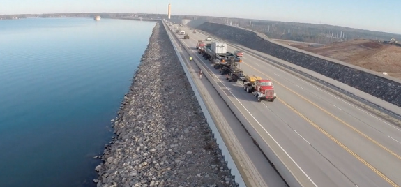Drone Used To Record Heavy-Duty Truck Hauling Cargo